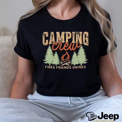 Camping crew fires friends drinks shirt