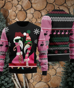 Candy Cane Flamingo Animal Lovers Ugly Christmas Sweater