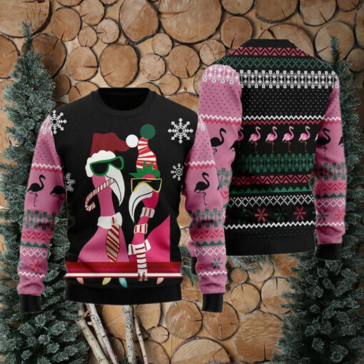 Candy Cane Flamingo Animal Lovers Ugly Christmas Sweater