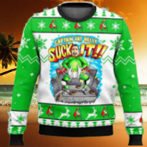 Captain Fat Belly Suck It Ugly Christmas Sweater