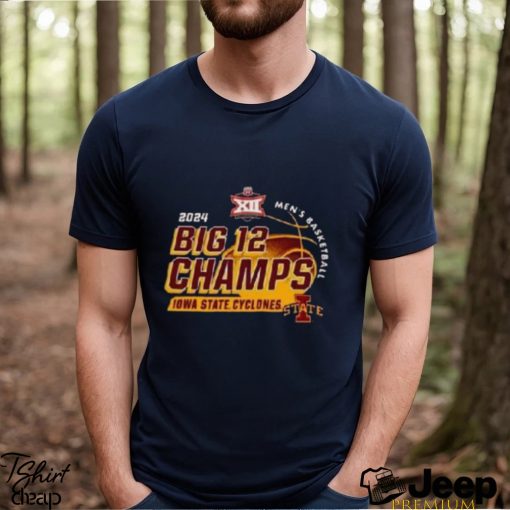 Cardinal Iowa State Cyclones 2024 Big 12 Men’s Basketball Conference Tournament Champions Locker Room Shirt