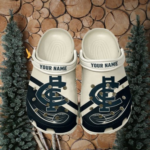 Carlton Football Club AFL Classic Custom Name Crocs Clogs Shoes