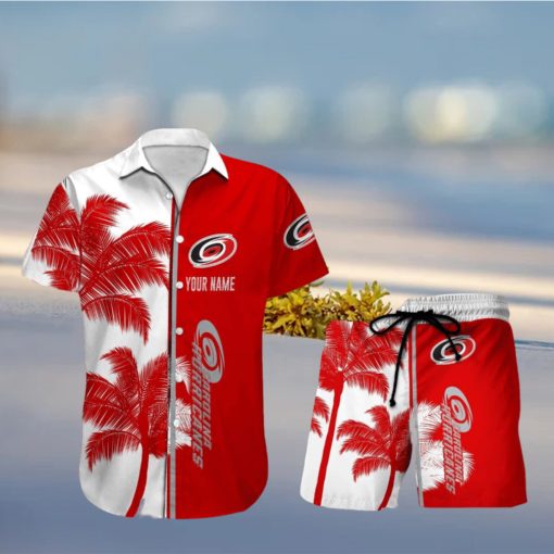 Carolina Hurricanes Hawaiian Shirt And Shorts Custom Name NHL Sport Team Gift