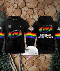 Carolina Hurricanes Pride Night 2025 Black Hoodie