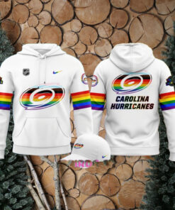 Carolina Hurricanes Pride Night 2025 White Hoodie