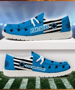 Carolina Panthers 2024 Version Personalized Hey Dude Shoes