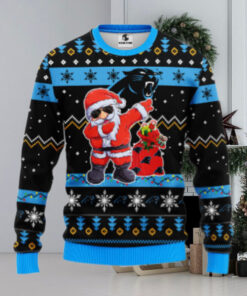 Carolina Panthers Dabbing Santa Claus Ugly Christmas Sweater