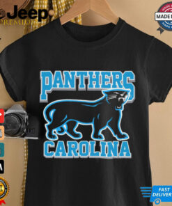 Carolina Panthers Logo NFL Sports shirt featuring the team's iconic panther logo in bold colors, showcasing team pride and spirit for Panthers fans.
