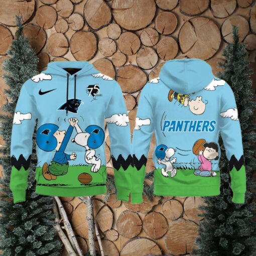 Carolina Panthers X Snoopy Peanuts 75th Anniversary Hoodie