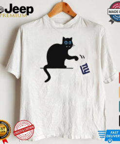 Carolina Panthers black cat push New York Giants logo shirt