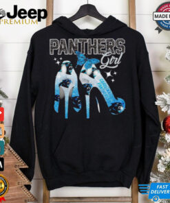 Carolina Panthers girl diamond shoe heel shirt