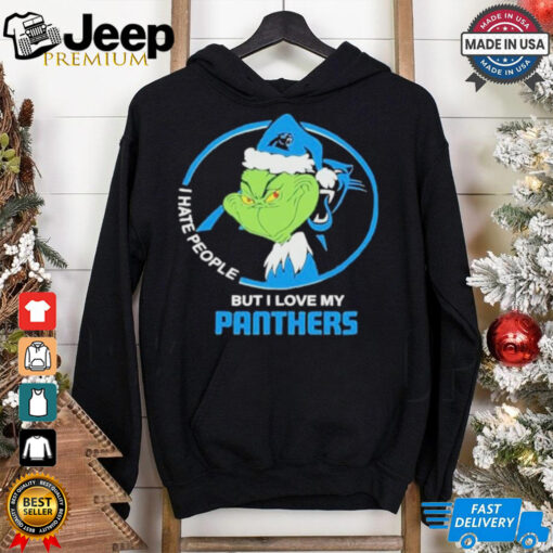 Carolina panthers Christmas grinch I hate people but I love my panthers 2024 shirt