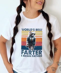 Cat Dad worlds best farter I mean father retro shirt