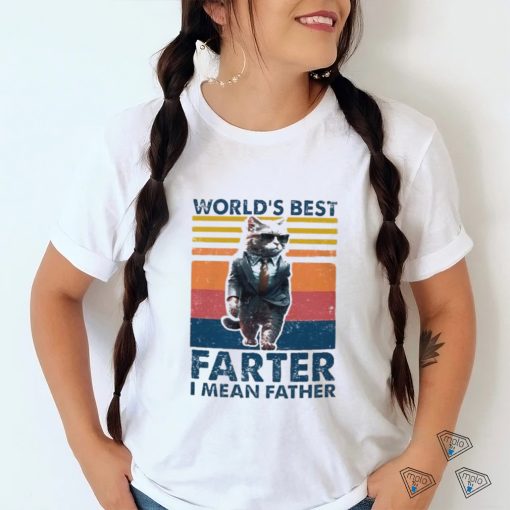 Cat Dad worlds best farter I mean father retro shirt