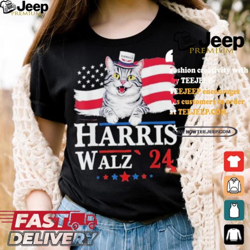 Cat Ladies For Harris Walz 2024 For President Kamala Cat T shirt