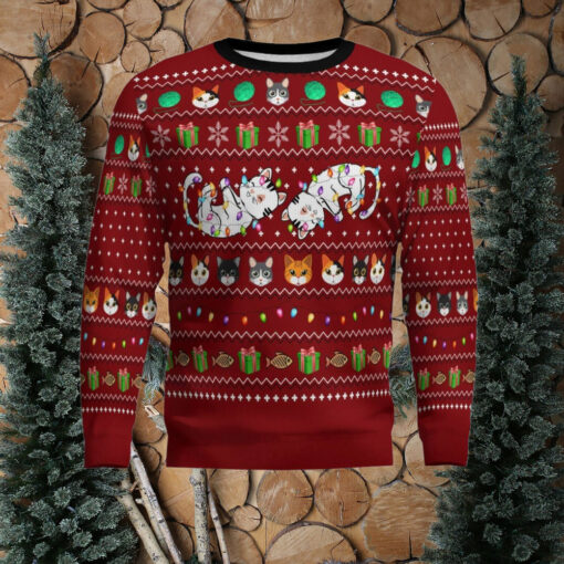 Cat Light Ugly Christmas Sweater