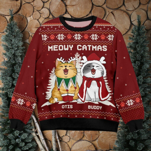 Cat Meowy Catmas Ugly Christmas Sweater