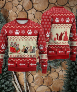 Cat Reindeer Ugly Christmas Sweater