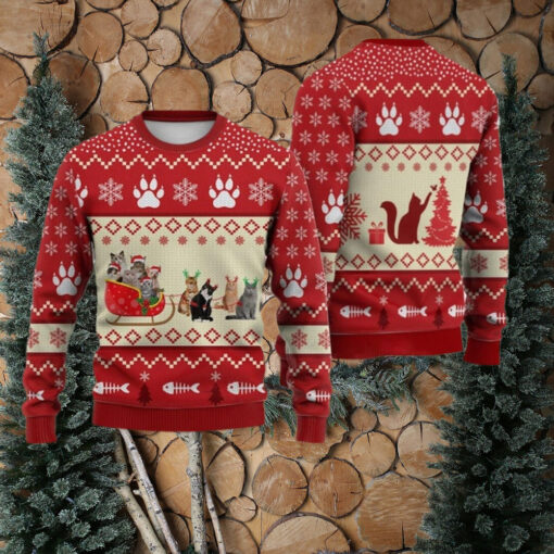 Cat Reindeer Ugly Christmas Sweater