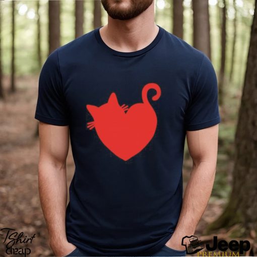 Cat heart design retro 2024 shirt