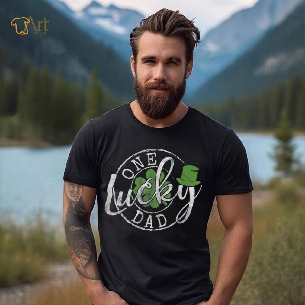 Caterpillar One Lucky Dad Funny Irish Clovers St Patrick's Day T