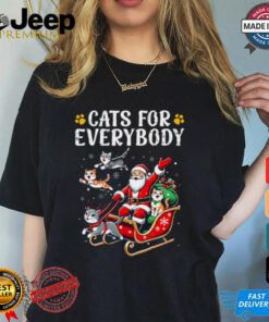 Cats For Everybody Christmas Cat Funny Xmas Men Women Santa T Shirt