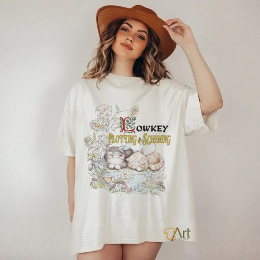 Cats and flowers lowkey plotting and scheming shirt