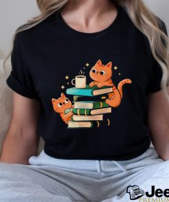 Cats books and coffee shirt