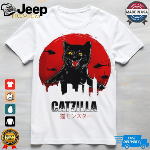 Catzilla Cat Japanese Art Shirt   Funny Cat Design
