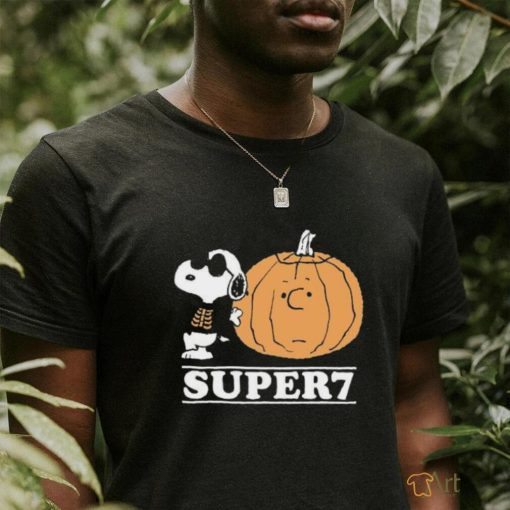 Official Skeleton Snoopy And Charlie Brown Pumpkins Super7 T shirt