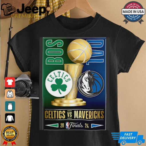 Celtics Mavericks 2024 NBA Finals Dueling 2×3 Magnet shirt