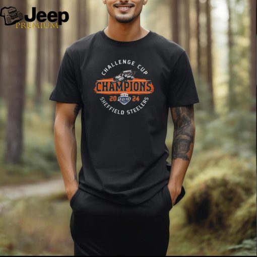 Challenge Cup Champions Sheffield Steelers Logo 2024 Black T Shirt