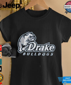 Champion Drake Bulldogs Stacked Name shirt featuring bold stacked text with the Drake Bulldogs logo, celebrating school pride and athletic spirit.