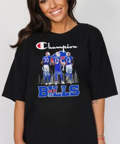 Champion Josh Allen Dane Jackson And Stefon Diggs Buffalo Bills Signatures Shirt