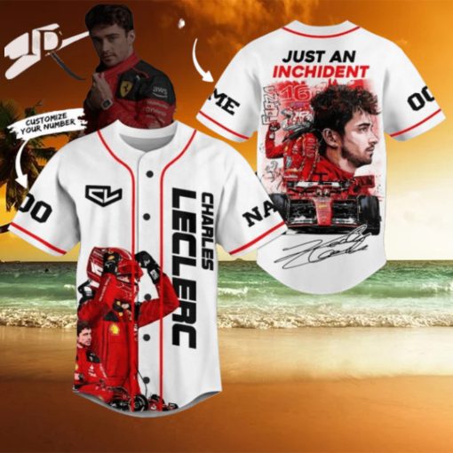 Charles Leclerc Just An Inchident Custom Baseball Jersey