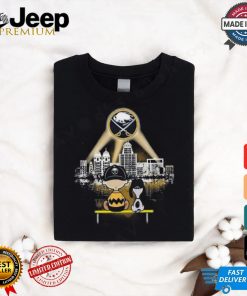 Charlie Brown And Snoopy Watching City Buffalo Sabres Football T Shirt