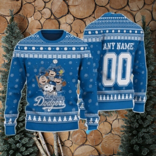 Charlie Brown Peanuts Customizable LA Dodgers Ugly Sweater