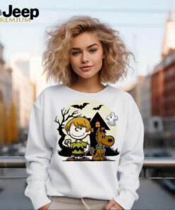 Charlie Brown and Scooby Doo shaggy Halloween spooky shirt