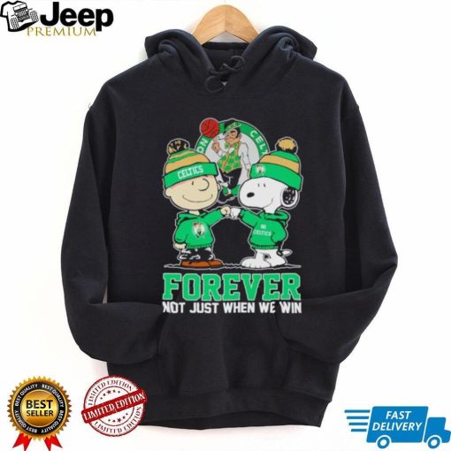 Charlie Brown and Snoopy Boston Celtics forever not just when we win shirt