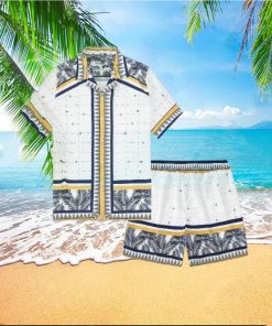 Checkered Hawaiian Palm Leaves Summer Hawaiian Set