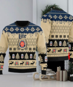 Chevron Pattern Miller Lite Christmas Ugly Sweater