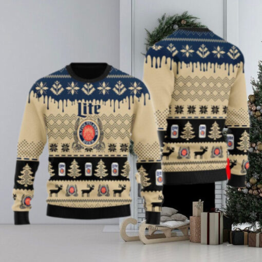 Chevron Pattern Miller Lite Christmas Ugly Sweater