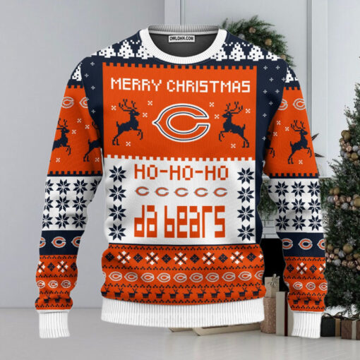 Chicago Bear Merry Christmas  Ugly Christmas Sweaters