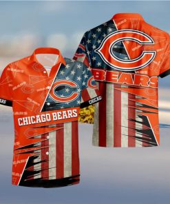 Chicago Bears American Flag Hawaiian Shirt 3D