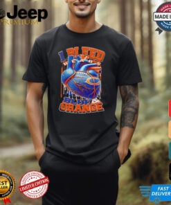 Chicago Bears I bleed bears blue and orange heart shirt