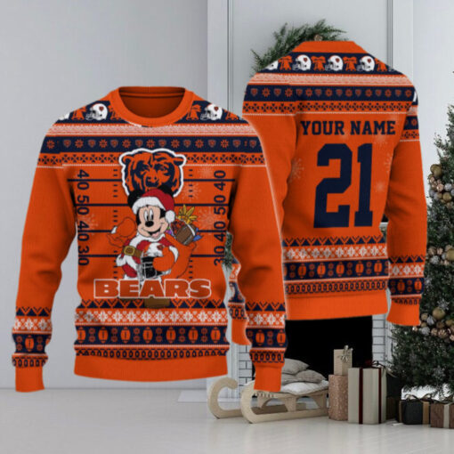 Chicago Bears Mickey Mouse Santa Ugly Christmas Sweater