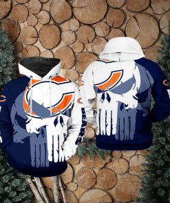 Chicago Bears NFL Team Skull 3D Printed Hoodie