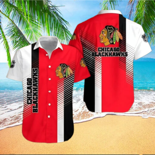 Chicago Blackhawks Bold Stripes Hawaiian Shirt