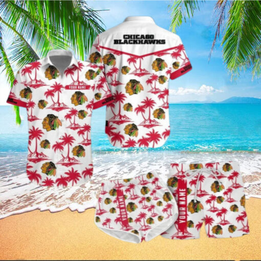 Chicago Blackhawks Island Sunset Hawaiian Shirt