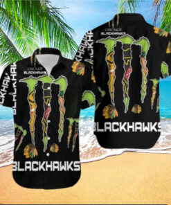 Chicago Blackhawks Monster Energy Claw Hawaiian Shirt